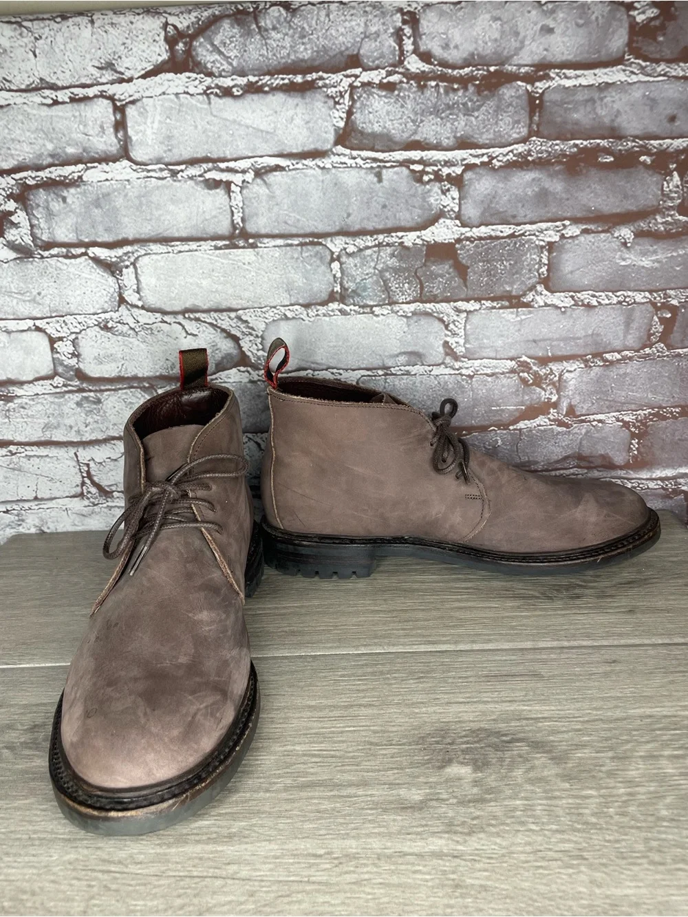 Allen Edmonds Surrey WeatherProof Taupe Nubuck Leather Boots Men sz 9.5D US/43EU